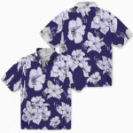 Hibiscus Blooms Blue White Colorado Rockies Hawaiian Shirt