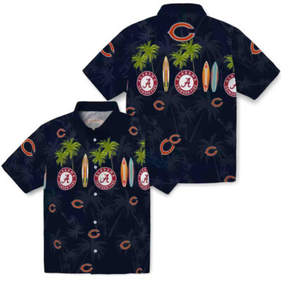 Surfboard Palm Blue Chicago Bears Hawaiian Shirt