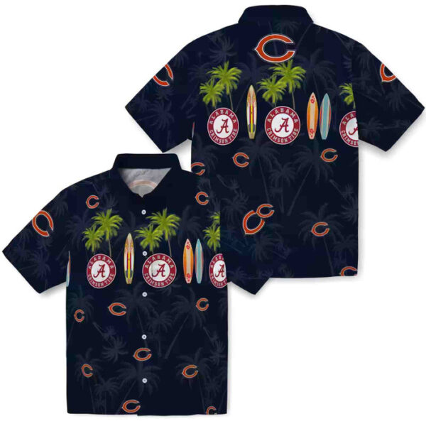 Surfboard Palm Blue Chicago Bears Hawaiian Shirt