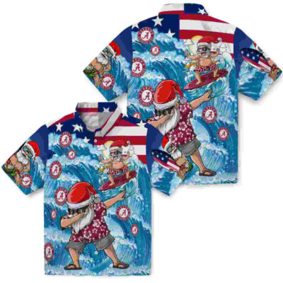 Surfing Santa Blue Alabama Crimson Tide Hawaiian Shirt