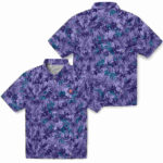 Leafy Pattern Blue Chicago Cubs Hawaiian Shirt