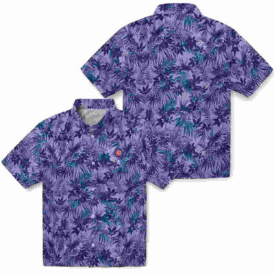 Leafy Pattern Blue Chicago Cubs Hawaiian Shirt