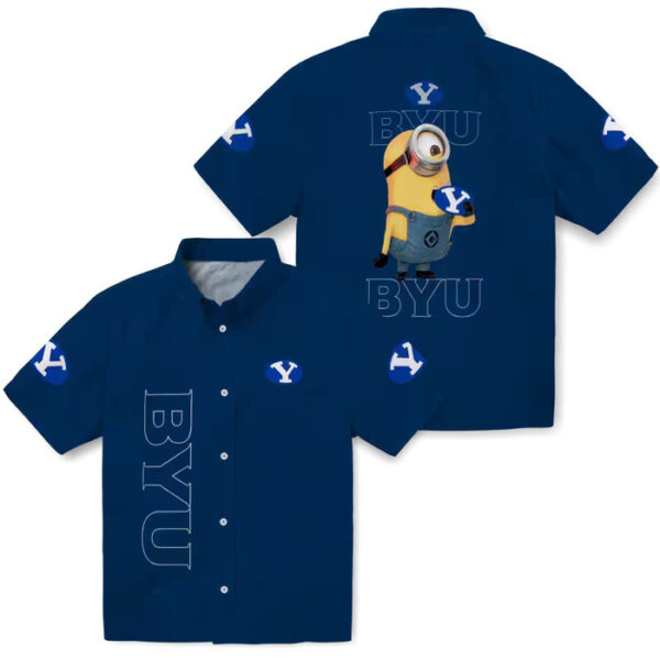 Stuart Minion Blue BYU Cougars Hawaiian Shirt