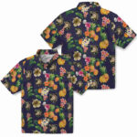 Hibiscus And Fruit Navy Blue Army Black Knights Hawaiian Shirt
