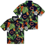 Toucan Hibiscus Pineapple Blue Green Chicago Bears Hawaiian Shirt