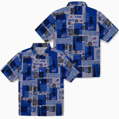 Tribal Symbols Blue Buffalo Bills Hawaiian Shirt