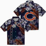 Hibiscus Print Blue Chicago Bears Hawaiian Shirt