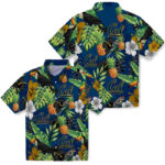Toucan Hibiscus Pineapple Blue Green California Golden Bears Hawaiian Shirt