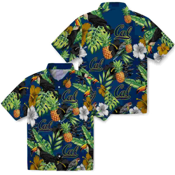 Toucan Hibiscus Pineapple Blue Green California Golden Bears Hawaiian Shirt