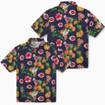 Hibiscus And Fruit Navy Blue Cincinnati Reds Hawaiian Shirt