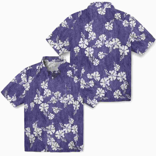 Hibiscus Clusters Blue Colorado Rockies Hawaiian Shirt