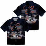 Customized Sunset Scene Blue Black Chicago Bears Hawaiian Shirt