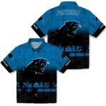 Customized Sunset Pattern Blue Black Carolina Panthers Hawaiian Shirt