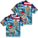 Surfing Santa Blue Army Black Knights Hawaiian Shirt
