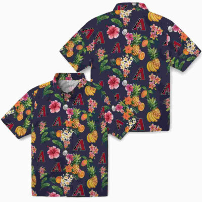 Hibiscus And Fruit Navy Blue Arizona Diamondbacks Hawaiian Shirt