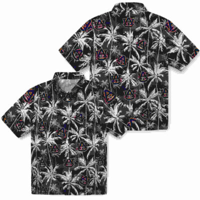 Palm Pattern Navy Blue Black Auburn Tigers Hawaiian Shirt