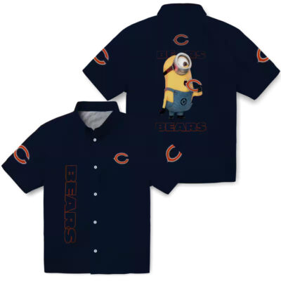 Stuart Minion Blue Chicago Bears Hawaiian Shirt