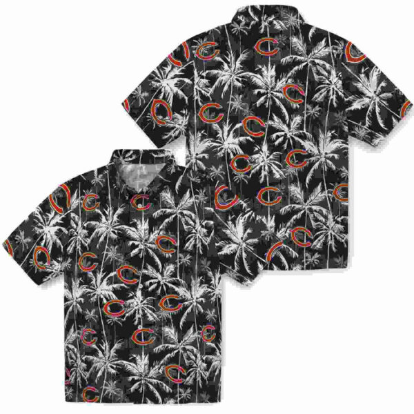 Palm Pattern Blue Black Chicago Bears Hawaiian Shirt
