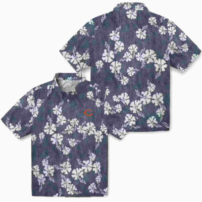 Hibiscus Clusters Blue Chicago Bears Hawaiian Shirt