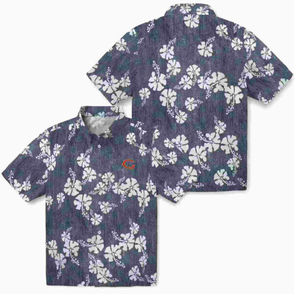 Hibiscus Clusters Blue Chicago Bears Hawaiian Shirt