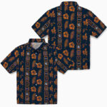 Framed Floral Navy Blue Auburn Tigers Hawaiian Shirt