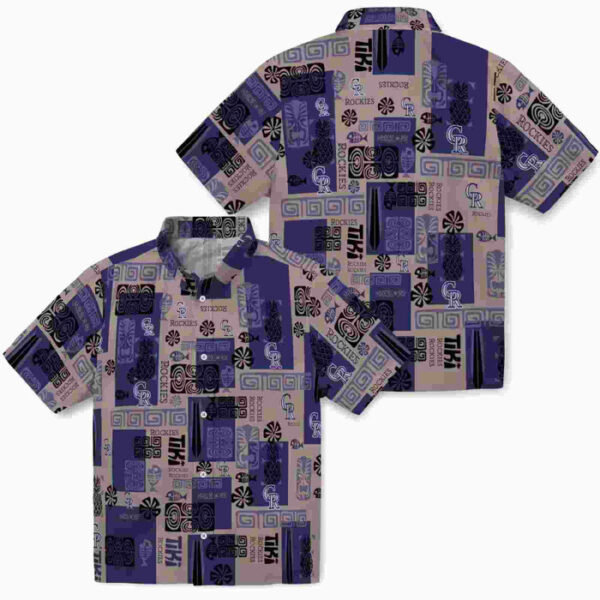 Tribal Symbols Blue Colorado Rockies Hawaiian Shirt
