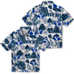Tropical Plants Blue White BYU Cougars Hawaiian Shirt
