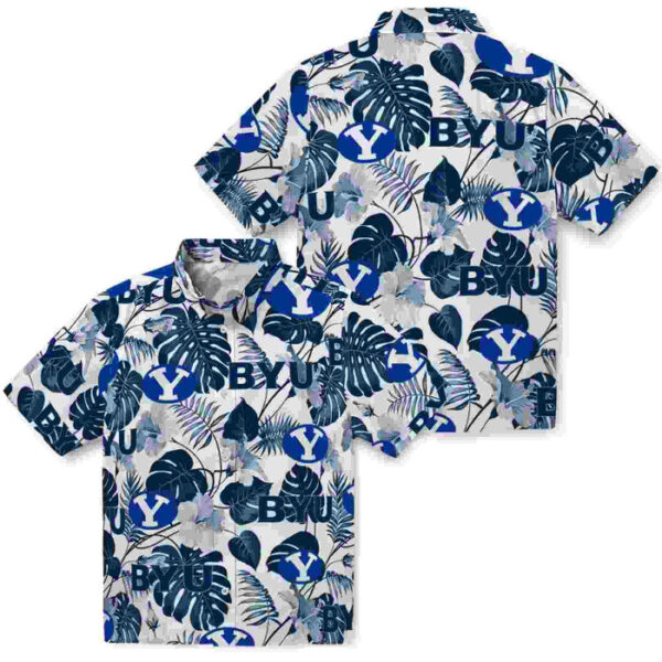Tropical Plants Blue White BYU Cougars Hawaiian Shirt