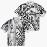 Palm Stripes Blue Black White Colorado Rockies Hawaiian Shirt