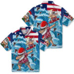 Surfing Santa Blue Atlanta Falcons Hawaiian Shirt