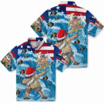 Surfing Santa Blue Colorado Buffaloes Hawaiian Shirt