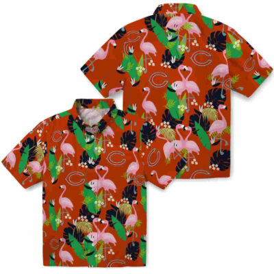 Flamingo Foliage Blue Green Chicago Bears Hawaiian Shirt