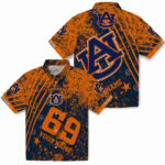 Customized Star Stripes Navy Blue Auburn Tigers Hawaiian Shirt