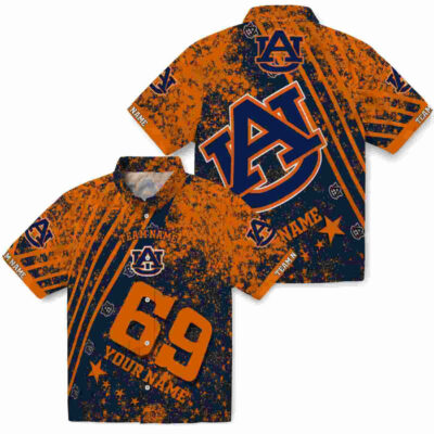 Customized Star Stripes Navy Blue Auburn Tigers Hawaiian Shirt