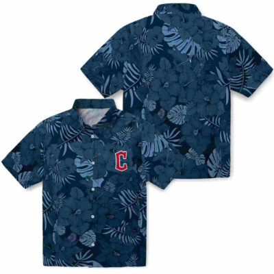 Jungle Vibes Navy Blue Cleveland Guardians Hawaiian Shirt
