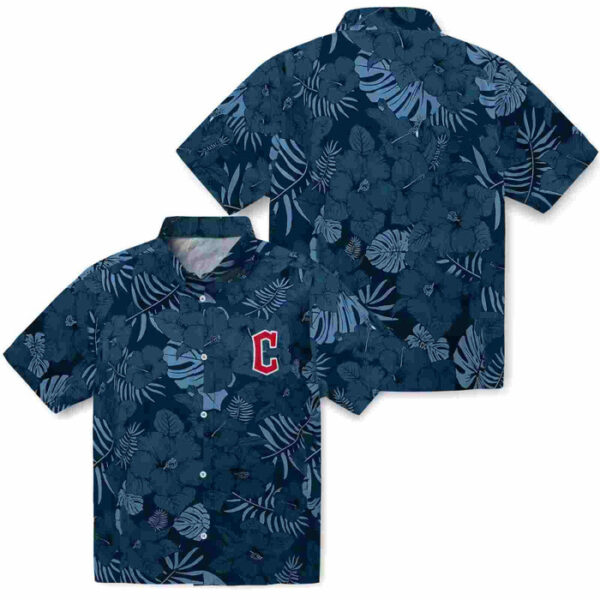 Jungle Vibes Navy Blue Cleveland Guardians Hawaiian Shirt