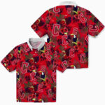 Floral Toucan Navy Blue Red Cleveland Guardians Hawaiian Shirt