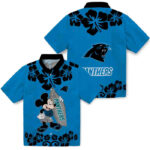 Surfing Mickey Blue Carolina Panthers Hawaiian Shirt