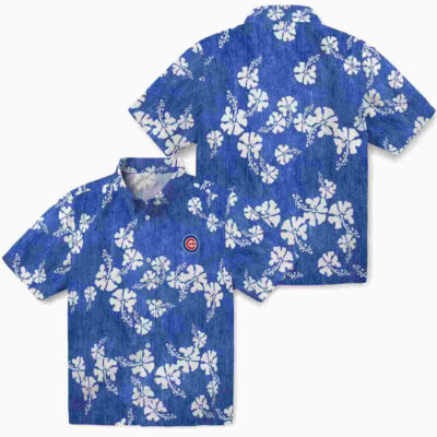 Hibiscus Clusters Blue Chicago Cubs Hawaiian Shirt