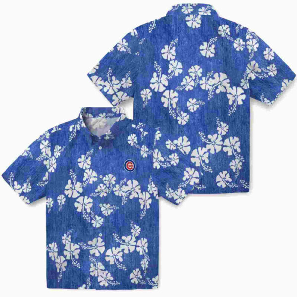 Hibiscus Clusters Blue Chicago Cubs Hawaiian Shirt