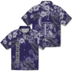 Hibiscus Print Blue Colorado Rockies Hawaiian Shirt