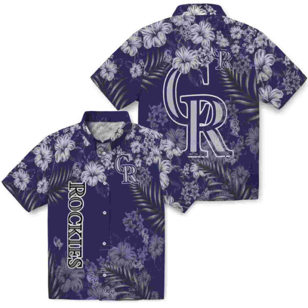 Hibiscus Print Blue Colorado Rockies Hawaiian Shirt