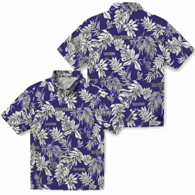 Tropical Leaf Blue White Colorado Rockies Hawaiian Shirt