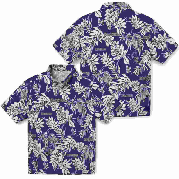 Tropical Leaf Blue White Colorado Rockies Hawaiian Shirt