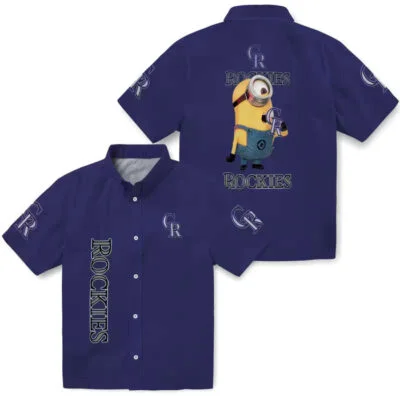 Stuart Minion Blue Colorado Rockies Hawaiian Shirt