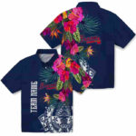 Floral Polynesian Navy Atlanta Braves Hawaiian Shirt