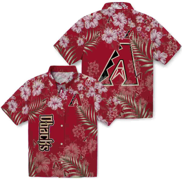 Hibiscus Print Red Arizona Diamondbacks Hawaiian Shirt