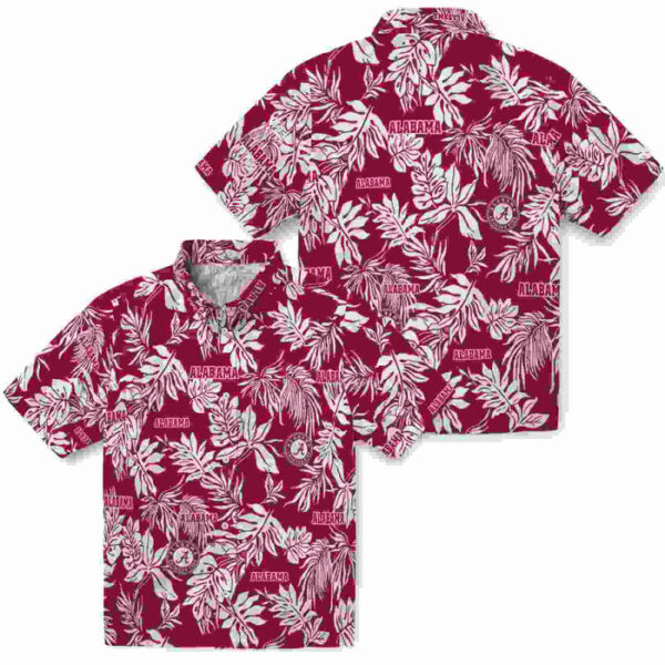 Tropical Leaf Crimson White Alabama Crimson Tide Hawaiian Shirt