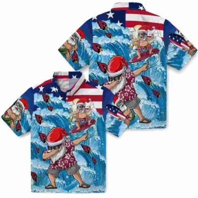 Surfing Santa Blue Arizona Cardinals Hawaiian Shirt