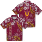 Hibiscus Print Maroon Arizona State Sun Devils Hawaiian Shirt